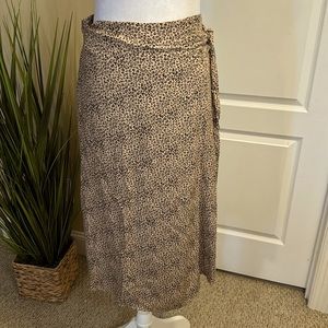 URBAN Romantics, tan and black, leopard print wrap skirt, small